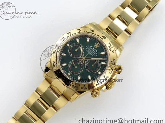 MiroTime 0104 ModernLook Daytona 116508 QF 1:1 Best Edition Green Dial on YG Bracelet SH4130 V3 (Gain Weight) 1724